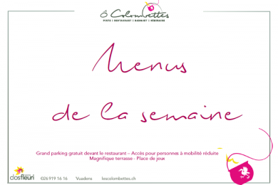 Les menus de la semaine